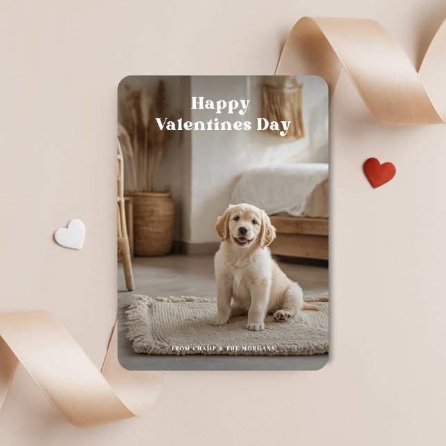 Cartes Pour Fêtes Annuelles 2 Photo Puppy Animaux Retro Chien Valentines Jour (Créateur téléchargé)