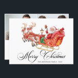 Cartes Pour Fêtes Annuelles 2 PHOTO Solive Santa Sleigh Christmas Greeting<br><div class="desc">Solide Santa Claus Sleigh Christmas Greeting Holiday Card.</div>