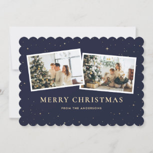 Cartes Pour Fêtes Annuelles 2 Photo Starry Blue Joyeux Noël