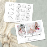 Cartes Pour Fêtes Annuelles 2 Photos 2025 Calendrier Script Joyeux Noël<br><div class="desc">Moderne 2 Photos Family Script 2025 Calendrier Joyeux Noël. Disponible numériquement et imprimé. Remplacez simplement les deux exemples de photos par les vôtres et personnalisez avec votre salutation et vos noms en bas. Joyeux Noël est dans un script stylé.</div>