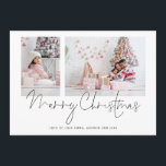 Cartes Pour Fêtes Annuelles 2 Photos 2026 Calendrier Script Joyeux Noël<br><div class="desc">Moderne 2 Photos Family Script 2026 Calendrier Joyeux Noël. Remplacez simplement les deux exemples de photos par les vôtres et personnalisez avec votre salutation et vos noms en bas. Joyeux Noël est dans un script stylé.</div>
