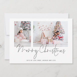 Cartes Pour Fêtes Annuelles 2 Photos 2026 Calendrier Script Joyeux Noël