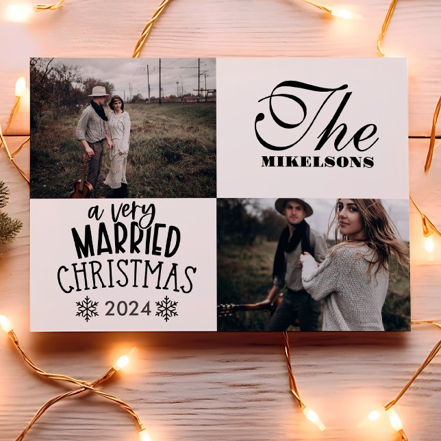 Cartes Pour Fêtes Annuelles 2 Photos Un Noël Très Marié (Créateur téléchargé)