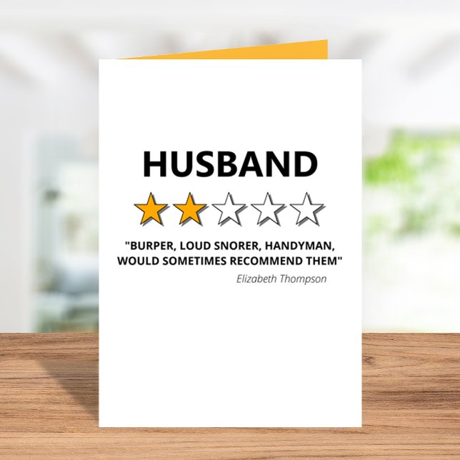Cartes Pour Fêtes Annuelles 2 Star Review | Funny Husband Valentines (Créateur téléchargé)