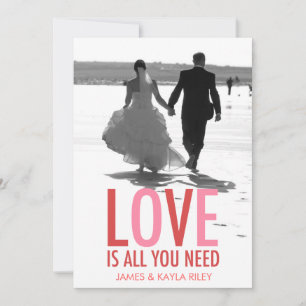 Cartes Pour Fêtes Annuelles 311 L'amour est tout ce dont vous avez besoin phot