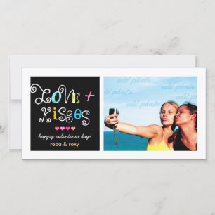 Cartes Pour Fêtes Annuelles 311-Love & Kisses Valentines Funky Card