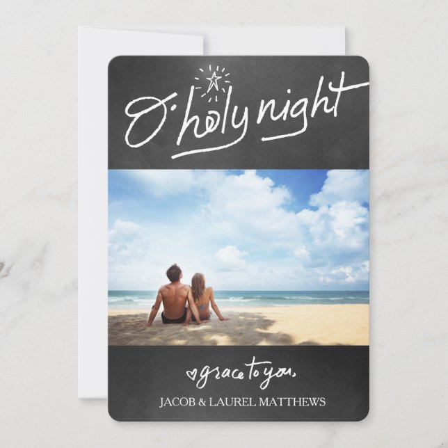 Cartes Pour Fêtes Annuelles 311 O Saint Nuit Chalboard Typographie Vacances (Devant)