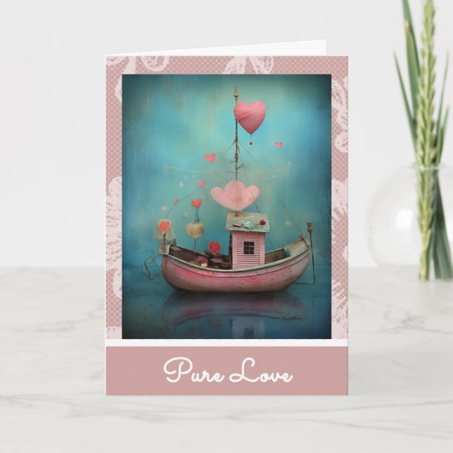 Cartes Pour Fêtes Annuelles *~* 32 AP51 Love Boat Hearts Romantique Valentine (Devant)