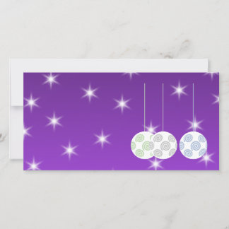Cartes Pour Fêtes Annuelles 3 Brillages de Noël en Grille Blanche. En pourpre