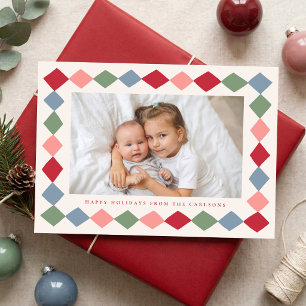 Cartes Pour Fêtes Annuelles 3 Cadre de diamant coloré dessiné à la main