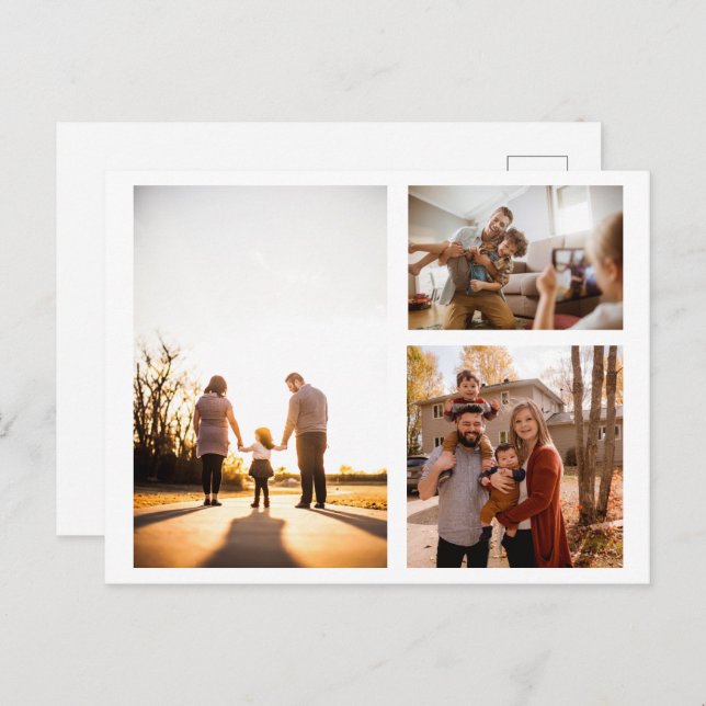 Cartes Pour Fêtes Annuelles 3 Collage photo personnalisé (Devant / Derrière)