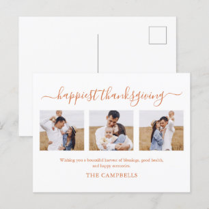 Cartes Pour Fêtes Annuelles 3 Collage photo Script moderne Thanksgiving