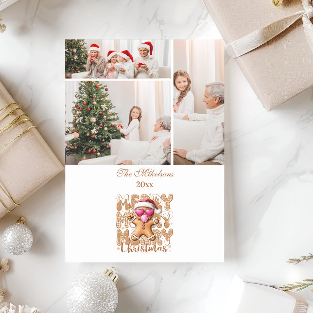Cartes Pour Fêtes Annuelles 3 Cute Gingerbread  Merry Christmas  (Créateur téléchargé)