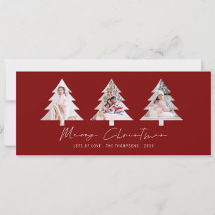 Cartes Pour Fêtes Annuelles 3 Forme d'arbre Photos Bourgogne Joyeux Noël