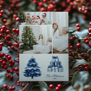 Cartes Pour Fêtes Annuelles 3 Noël Bleu Cosy