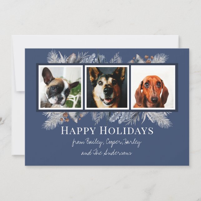 Cartes Pour Fêtes Annuelles 3 Photo Botanique Floral Aquarelle Happy (Devant)