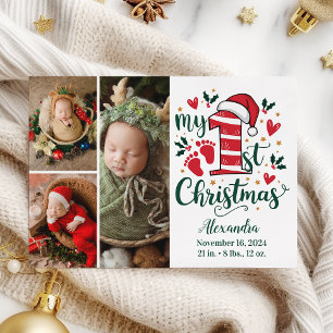 Cartes Pour Fêtes Annuelles 3 Photo Candy Cane Bébé 1er Noël
