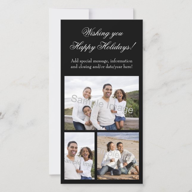 Cartes Pour Fêtes Annuelles 3-Photo Collage Holiday (Devant)