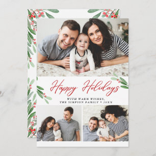 Cartes Pour Fêtes Annuelles 3 PHOTO Collage Joyeux voeux de Noël