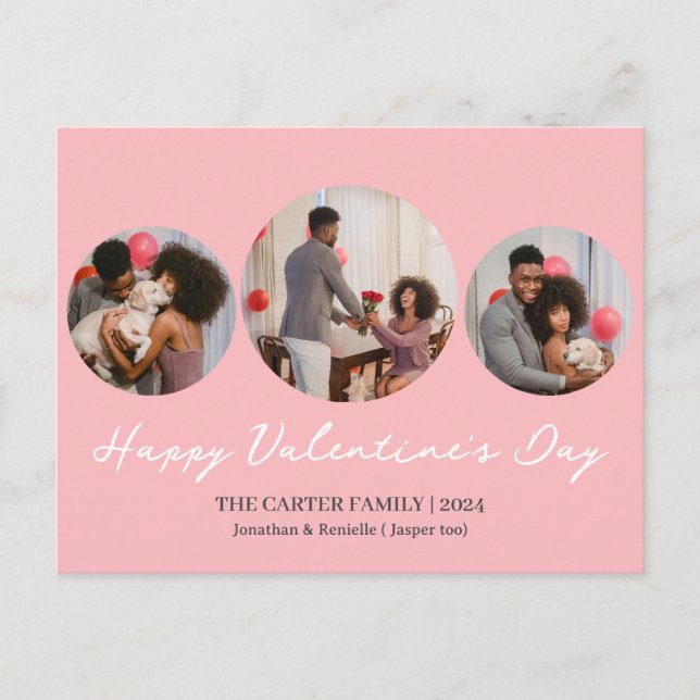 Cartes Pour Fêtes Annuelles 3 photo Collage rond valentine's day Family (Devant)