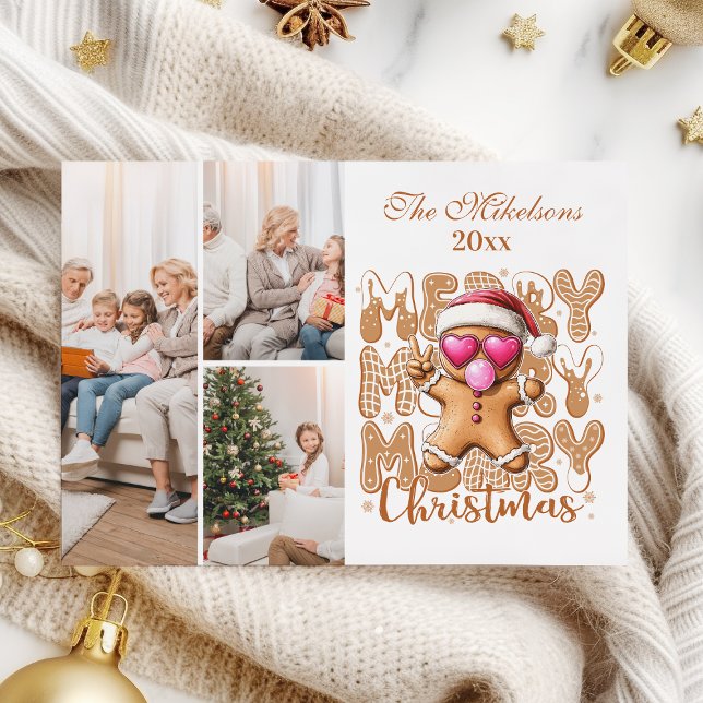 Cartes Pour Fêtes Annuelles 3 Photo Cute pain d'épices Noël (Créateur téléchargé)
