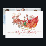 Cartes Pour Fêtes Annuelles 3 PHOTO Festive Santa Sleigh Christmas Greeting<br><div class="desc">Festive Santa Claus Sleigh Christmas Greeting Holiday Card.</div>