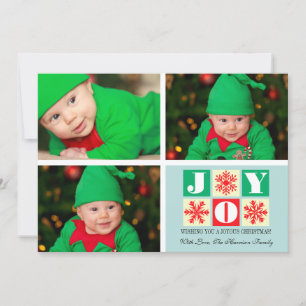 Cartes Pour Fêtes Annuelles 3 Photo Holiday Joy Feu de neige Photo
