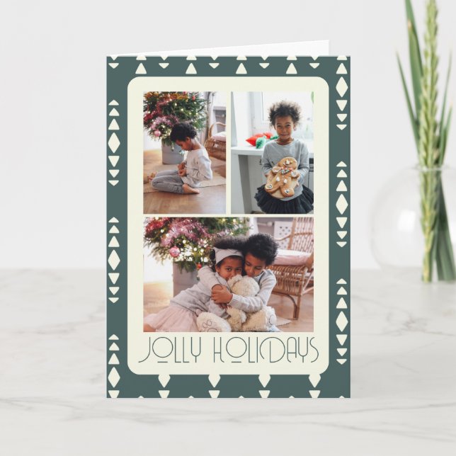 Cartes Pour Fêtes Annuelles 3 Photo Jolly Fêtes Noël (Devant)