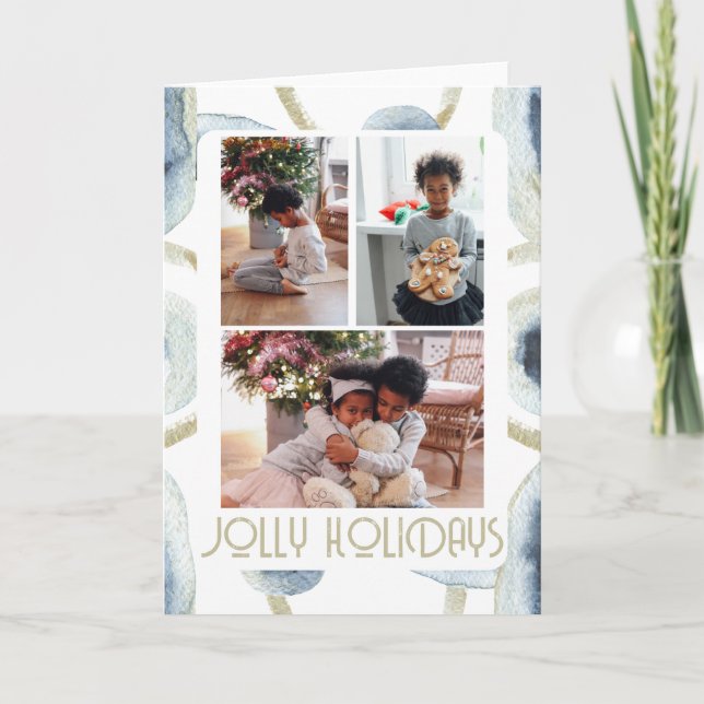 Cartes Pour Fêtes Annuelles 3 Photo Jolly Fêtes Noël (Devant)