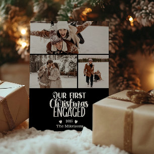 Cartes Pour Fêtes Annuelles 3 Photo Minimaliste Premier Noël Fiancé