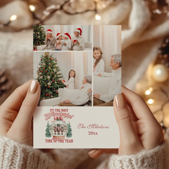 Cartes Pour Fêtes Annuelles 3 Photo Pink  Nutcracker Christmas Wonderland Glob (Créateur téléchargé)