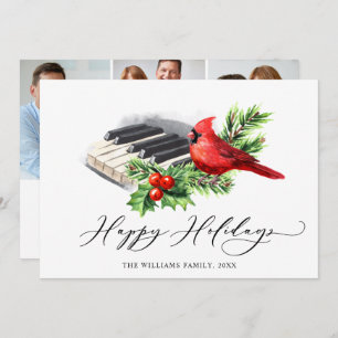 Cartes Pour Fêtes Annuelles 3 PHOTO Red Cardinal Holly Berry Christmas