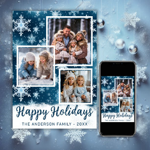 Cartes Pour Fêtes Annuelles 3 Photo Winter Wonderland Flammes de neige Noël