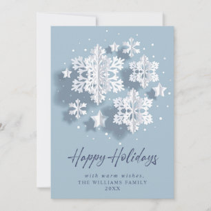 Cartes Pour Fêtes Annuelles 3D Moderne Élégant Flocon de neige Salutation Noël