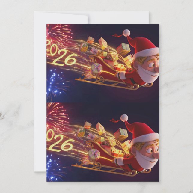 Cartes Pour Fêtes Annuelles 3D Santa Claus Christmas Greeting Card – Festive H (Devant)