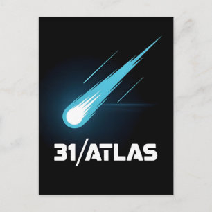 Cartes Pour Fêtes Annuelles 3I Atlas Style de pépin Sci-Fi Rétro Espace Drôle