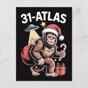 Cartes Pour Fêtes Annuelles 3I Atlas Style de pépin Sci-Fi Rétro Espace Drôle