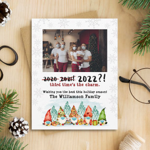 Cartes Pour Fêtes Annuelles 3rd Time's The Charm   2022 Funny Holiday Photo