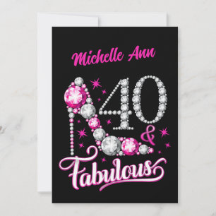 Cartes Pour Fêtes Annuelles 40 et fabuleux, 40e anniversaire, n'importe quel n