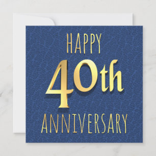 Cartes Pour Fêtes Annuelles 40e anniversaire