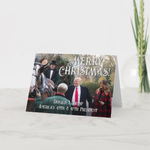 Cartes Pour Fêtes Annuelles 47ème Président Donald Trump 2024 Noël du Cheval