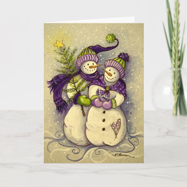 Cartes Pour Fêtes Annuelles 4882 Noël des Snowmen (Devant)