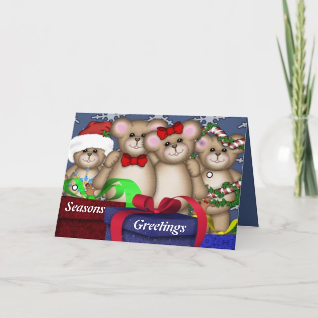 Cartes Pour Fêtes Annuelles 4 copains Noël (Devant)
