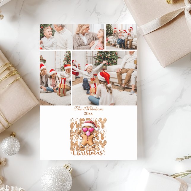 Cartes Pour Fêtes Annuelles 4 Cute Gingerbread  Merry Christmas  (Créateur téléchargé)