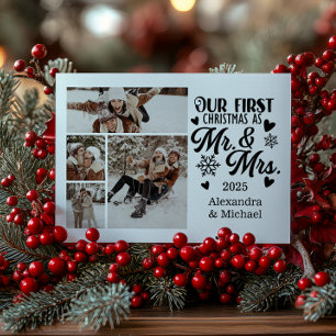 Cartes Pour Fêtes Annuelles 4 Flocons de neige Noël M. et Mme