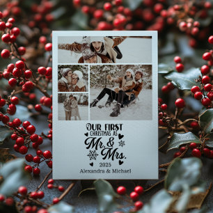Cartes Pour Fêtes Annuelles 4 Flocons de neige Noël M. et Mme