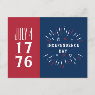 Cartes Pour Fêtes Annuelles 4 juillet 1776 Amérique USA Feu d'artifice de l'In
