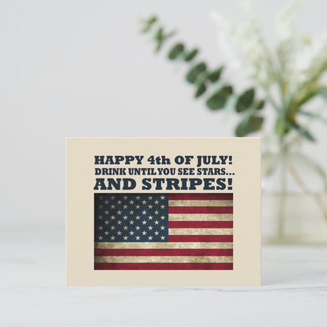 Cartes Pour Fêtes Annuelles 4 juillet drôle (Debout devant)