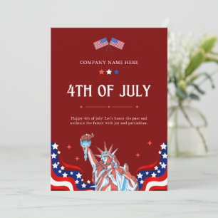 Cartes Pour Fêtes Annuelles 4 juillet heureux   Bleu Rouge Bleu Étoiles & Band