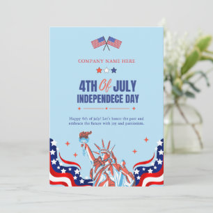 Cartes Pour Fêtes Annuelles 4 juillet heureux   Bleu Rouge Bleu Étoiles & Band